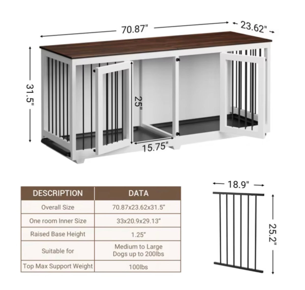 Happy Paw Wooden™ Double Dog Crate